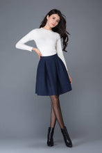 Load image into Gallery viewer, Pleated wool mini skirt  C1036
