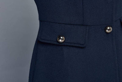 Wool coat, womens coats, winter coat, coats, jacket, blue jacket, midi coat, navy wool coat, vintage jacket, military coat  C972