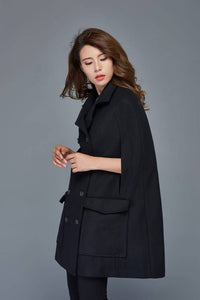 Wool Cape, womens cape, winter cloak, Coat, black coat, plus size cape coat, cloak, cape, cape coat, black cape, wool cloak  C975