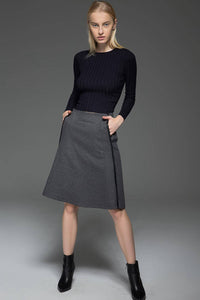 Gray skirt, wool skirt, winter skirt, womens skirts, midi skirt, gray wool skirt, office skirt, wool skirt women, winter wool skirt C774