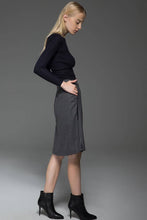 Load image into Gallery viewer, Gray skirt, wool skirt, winter skirt, womens skirts, midi skirt, gray wool skirt, office skirt, wool skirt women, winter wool skirt C774
