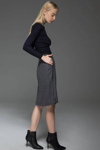 Gray skirt, wool skirt, winter skirt, womens skirts, midi skirt, gray wool skirt, office skirt, wool skirt women, winter wool skirt C774