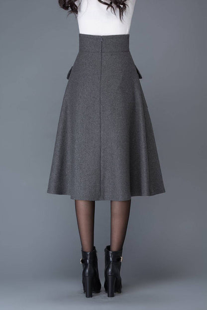 High wasit wool maxi skirt C1035