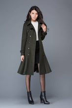 Load image into Gallery viewer, Double breasted Wool trench coat women C1028
