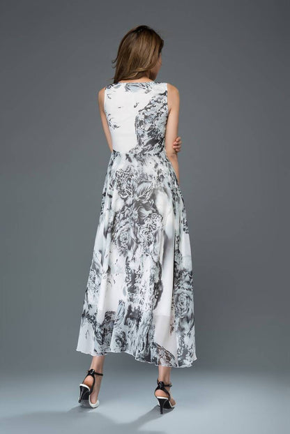 Swing printed summer chiffon dress C903