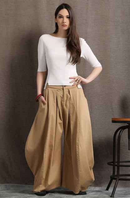 Brown pants, womens pants, summer trousers, casual pants, long pants, wide leg pants, fashion pants, loose trousers,  womens trousers C412