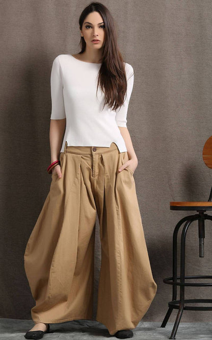 Brown pants, womens pants, summer trousers, casual pants, long pants, wide leg pants, fashion pants, loose trousers,  womens trousers C412