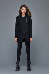 Short coats, wool coat, short jacket, women coat, plus size coat, wool jacket short, asymmetrical wool coat, warm winter coat C976