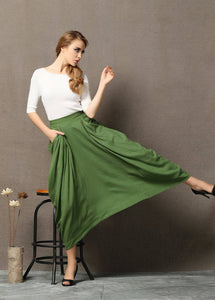 loose fitting Designer linen skirt C619