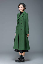 Load image into Gallery viewer, Wool coat, long coat, winter coat, womens coat, winter coat women, princess coat, classic coat, green coat, double breasted coat C1171
