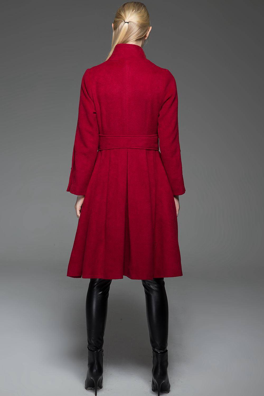 Red Wool Coat, wool coat, winter coat, red jacket, military jacket, womens coat, jackets, coat, long coat, Military coat, coat  C748