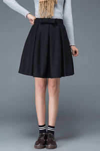 tea length skirt, black skirt, Pleated skirt, wool skirt, womens skirts, school uniform skirt, mini skirt, winter skirt, classic skirt C1180