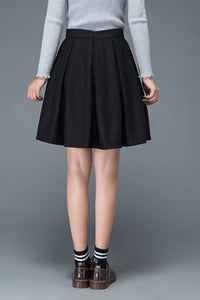 tea length skirt, black skirt, Pleated skirt, wool skirt, womens skirts, school uniform skirt, mini skirt, winter skirt, classic skirt C1180