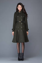 Load image into Gallery viewer, Double breasted Wool trench coat women C1028
