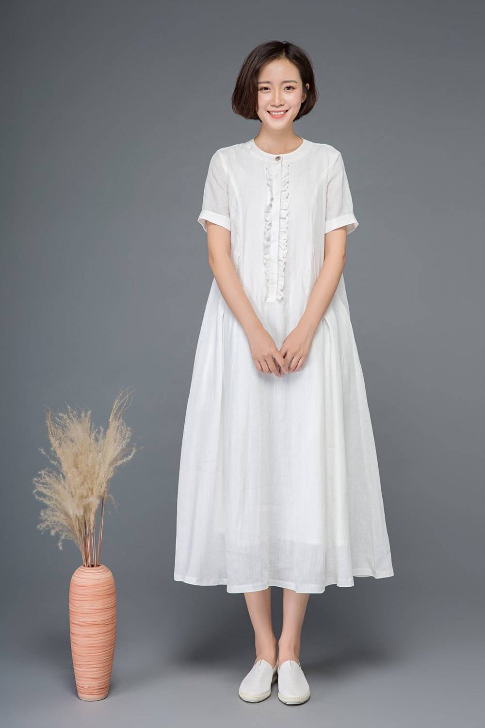 White Linen Dress - ALLSEAMS