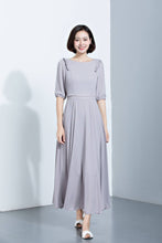 Load image into Gallery viewer, summer chiffon dress with mid sleeves and high waist C1137
