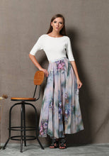 Load image into Gallery viewer, Floral chiffon skirt, Summer Chiffon Skirt, chiffon skirt, floral chiffon skirt maxi, chiffon skirt plus size, chiffon skirt women (C567)
