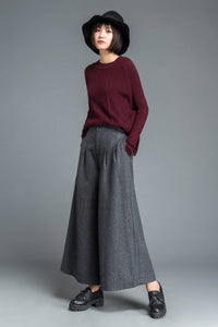 Wool Wide leg pants C1207