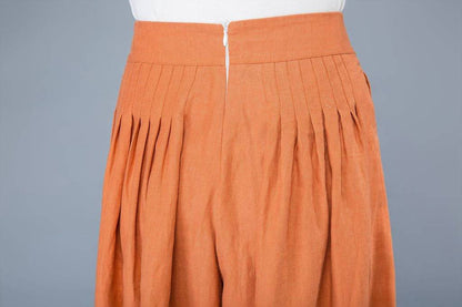 Wide leg spring linen pants for women C1042