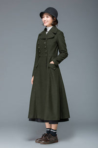 Long gray wool coat, winter women coat, fit and flare coat, warm winte –  Ylistyle