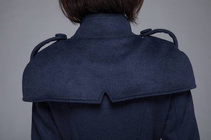 long trench coat, wool coat, midi coat, womens coat, winter coat, Asymmetrical coat, swing coat, long wool coat, vintage long coat c1221