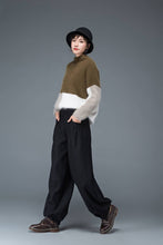 Load image into Gallery viewer, Black pants, womens pants, wool pants, black long pants, wide leg pants, casual pants, winter pants, maxi pants with pockets C1179
