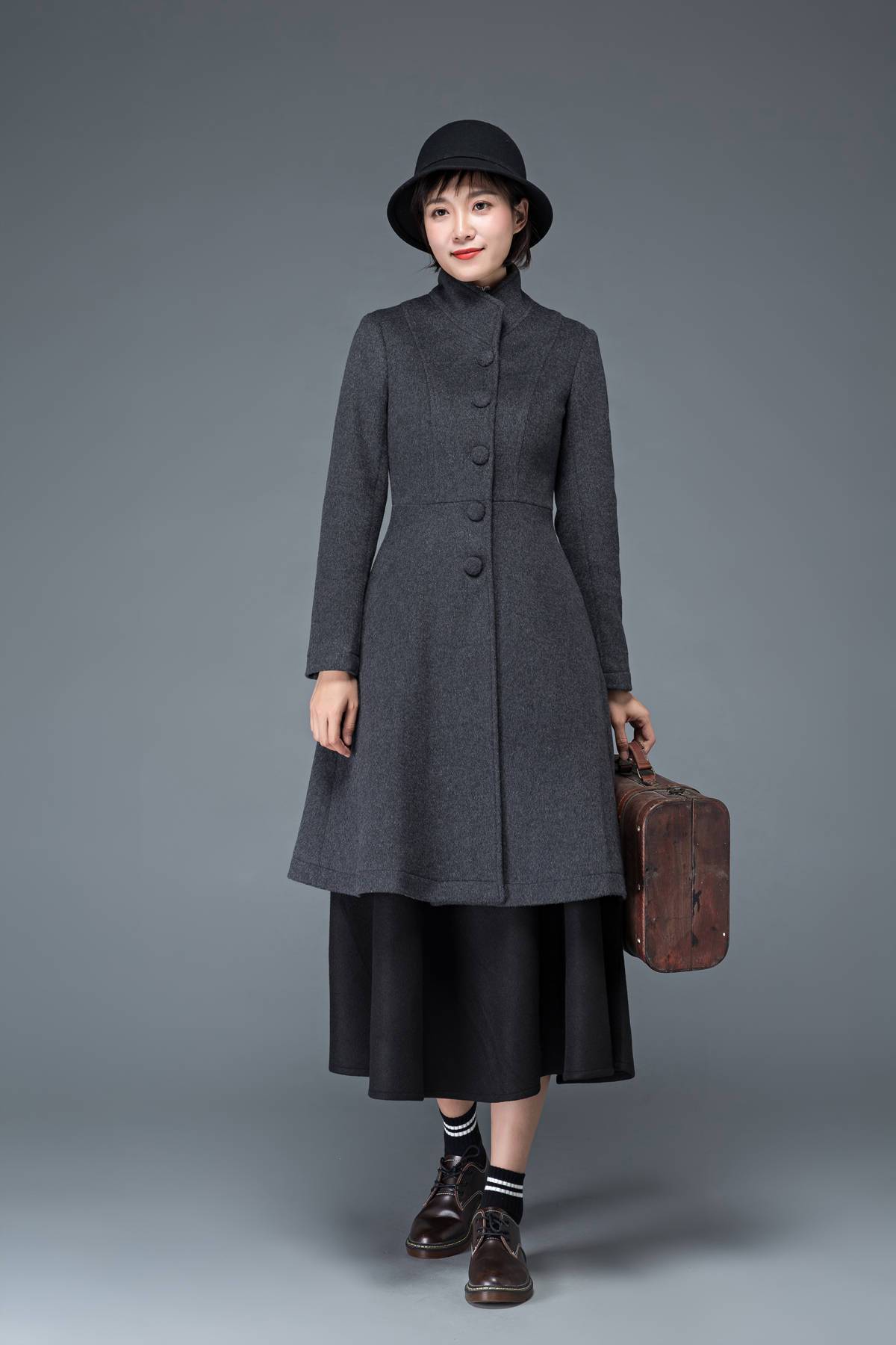 gray coat, wool coat, winter coat, womens jacket, dress coat, grey woo –  Ylistyle