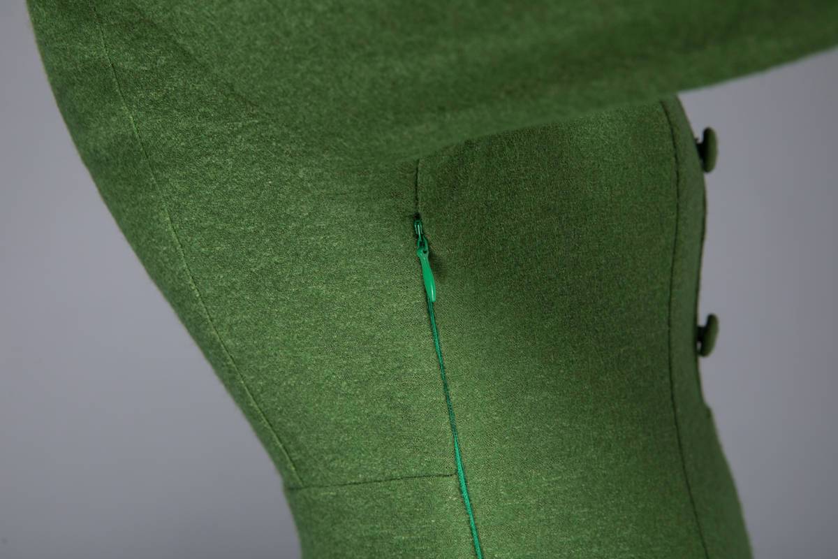 Long green dress, Warm dress, Wool winter dress, Elegant dress, Women dress, Tailored dress, Maxi dress, spring dress, Classic dress,  C1230