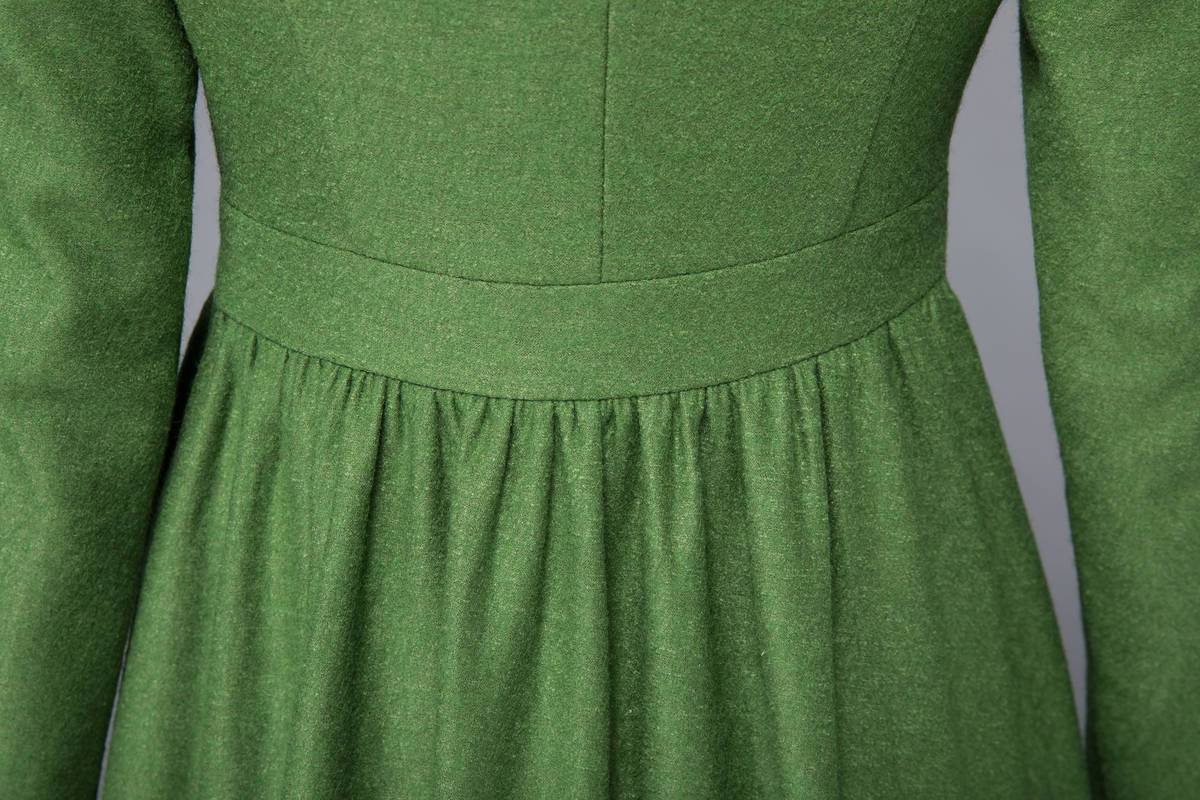 Long green dress, Warm dress, Wool winter dress, Elegant dress, Women YLISTYLE Long green dress, Warm dress, Wool winter dress, Elegant dress, Women YLISTYLE