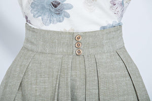 Linen Skirt, Pleated Skirt, Midi Skirt, Loose Skirt, Summer Skirt, Long Skirt, Womens Skirt, layered skirt, high waist skirt, handmade C1136
