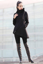 Load image into Gallery viewer, Asymmetrical coat, high collar coat C227
