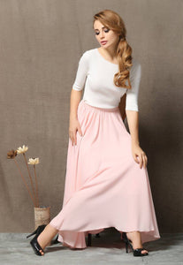 Chiffon Skirt, womens skirts, pink chiffon skirt, floaty maxi skirt, chiffon maxi skirt, long chiffon skirt, chiffon wedding skirt C595