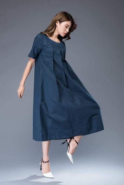 Linen Dress, linen tunic, tunic dress, linen dress midi, plus size linen tunic, linen womens clothing, loose linen tunic, casual dress C940