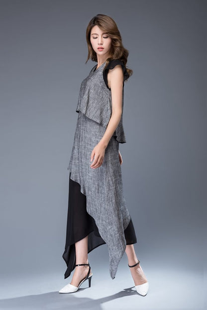 Gray linen dress, linen dress, long linen dress, Womens dress, maxi dress woman, summer dress, linen dress long, womens linen dress C932