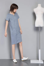 Load image into Gallery viewer, Shift dress, Linen simple dress, Basic linen dress, Loose linen dress, Washed linen dress, Linen tunic, womens dresses C1258
