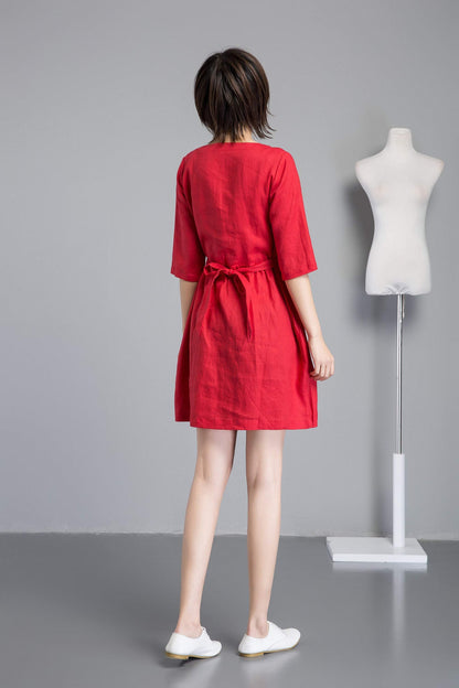 Shift dress, Linen simple dress, Basic linen dress, Loose linen dress, Washed linen dress, Linen tunic, womens dresses C1260