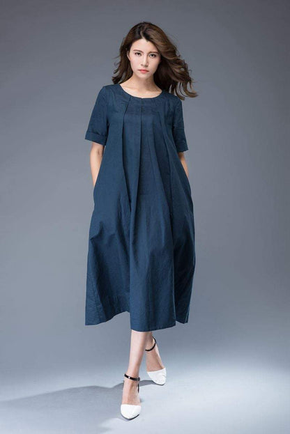 Linen Dress, linen tunic, tunic dress, linen dress midi, plus size linen tunic, linen womens clothing, loose linen tunic, casual dress C940