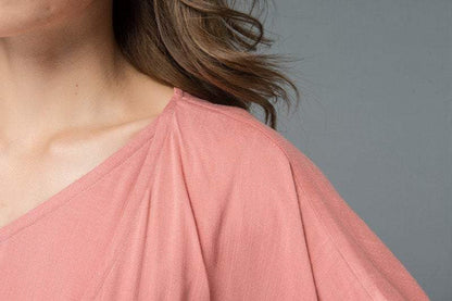 linen dress, Maxi dress, Pink dress, womens dresses, loose dress, summer dress, linen long dress, linen dress, Asymmetrical dress C919