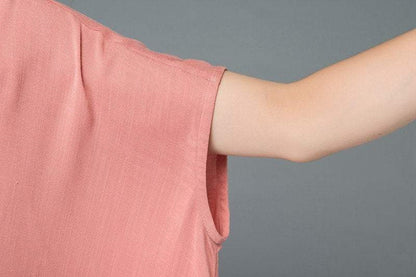 linen dress, Maxi dress, Pink dress, womens dresses, loose dress, summer dress, linen long dress, linen dress, Asymmetrical dress C919