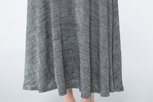 long linen skirt, full length skirt, maxi skirts pockets, maxi skirt, A line skirt, womens long skirts, gray skirt, spring skirt    C1078