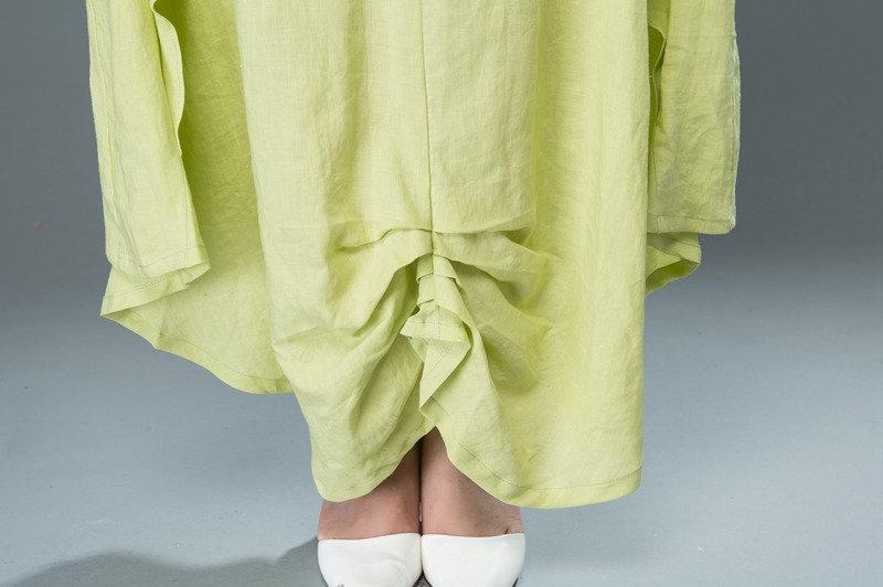 Lime Green Linen Maxi Dress With Button Up Chartreuse Shirt Dress – Covet  Vintage