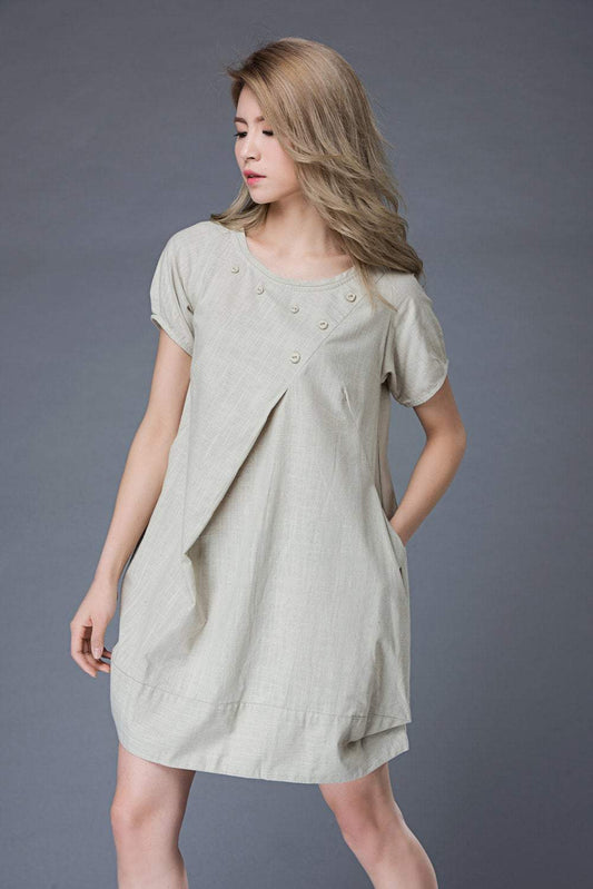 Tunic Tops, tunic dress, mini dress, womens dresses, linen dress, Linen Tunic Dress, Oversized Tunic, linen tunic, womens tunic  C851