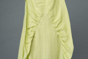 lime green linen dress, linen dress, long linen dress, maxi dress, sleeveless dress, womens dress C920