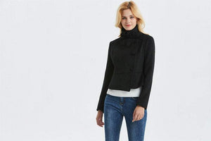 black wool coat, winter women coat, warm wool coat, womens short coat, vintage coat, mini coat, wool coat, short jacket C1325