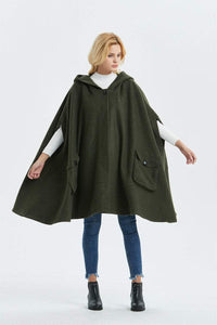 Women's wool cape coat for winter C1331#