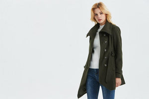 Army green coat, warm coat C1320