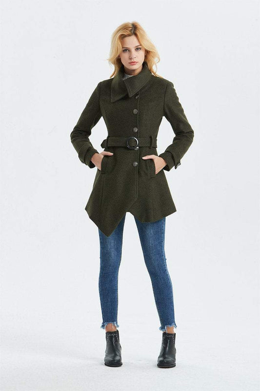 Army green coat, warm coat C1320