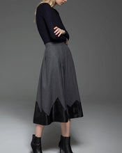 Load image into Gallery viewer, gray skirt, wool skirt, womens skirts, pleated skirt, winter skirt, long skirt, warm skirt, office skirt, gray wool skirt, work skirt C773
