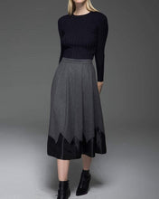 Load image into Gallery viewer, gray skirt, wool skirt, womens skirts, pleated skirt, winter skirt, long skirt, warm skirt, office skirt, gray wool skirt, work skirt C773
