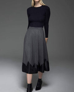 gray skirt, wool skirt, womens skirts, pleated skirt, winter skirt, long skirt, warm skirt, office skirt, gray wool skirt, work skirt C773